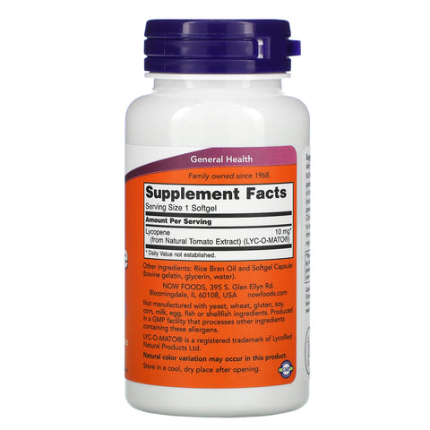 Now Foods, Lycopen, 10 mg, 120 Softgels