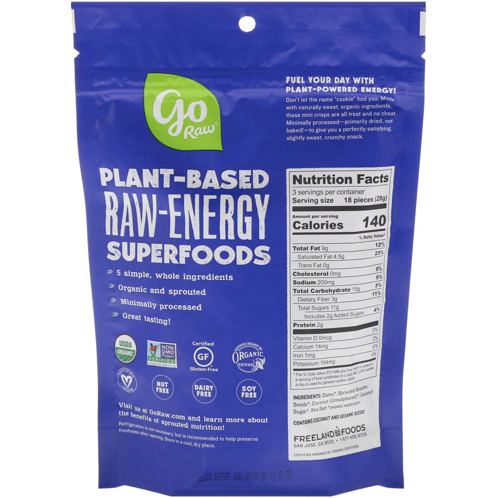 Go Raw, , Sprouted Cookie Crisps, Sweet Crunch, 3 oz (85 g)