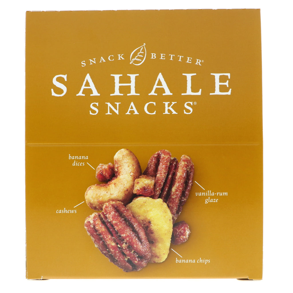 Sahale Snacks, glaseret blanding, bananrom pekannødder, 9 pakker, 1,5 oz (42,5 g) hver