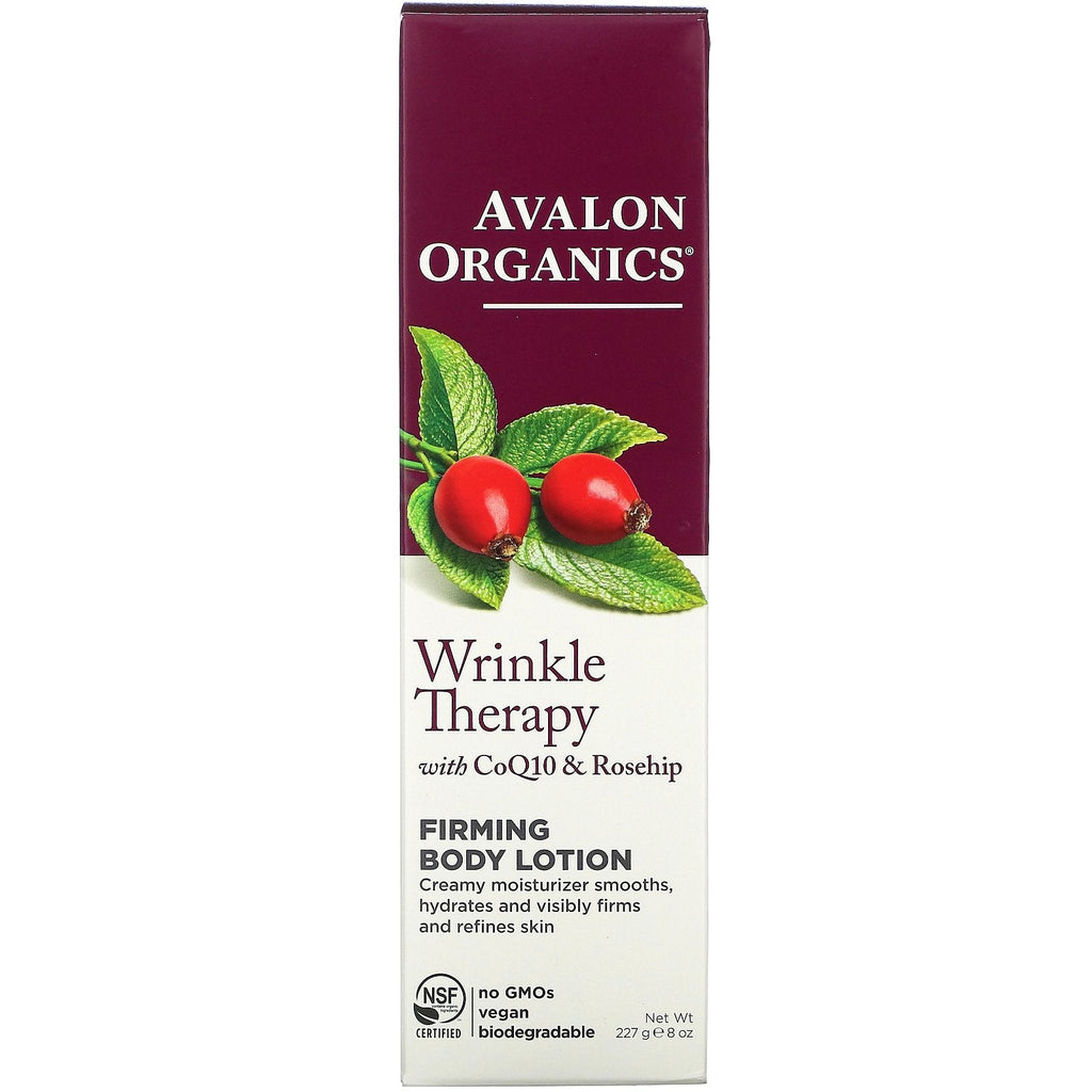 Avalon s, Terapia de arrugas, con CoQ10 y rosa mosqueta, loción corporal reafirmante, 8 oz (227 g)