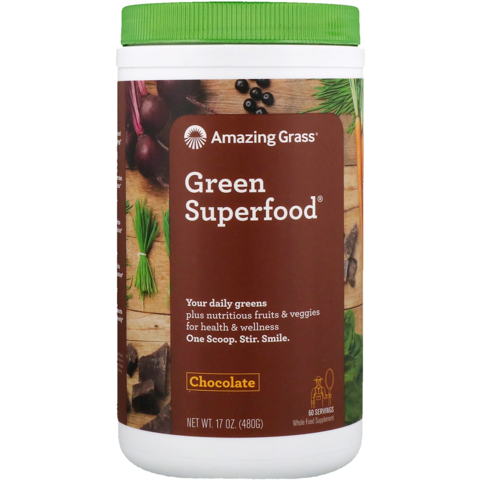 Amazing Grass, Green Superfood, Chocolate, 17 oz (480 g)