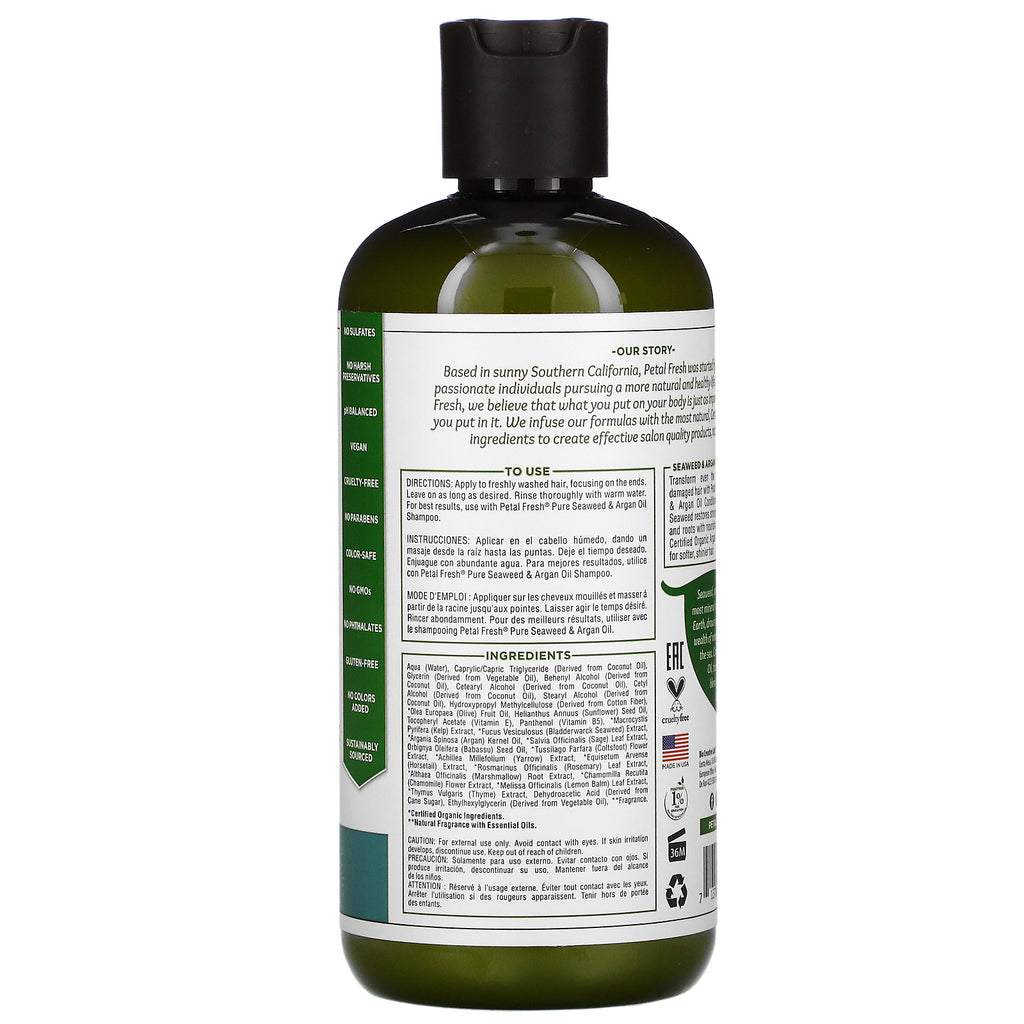 Petal Fresh, Pure, acondicionador fortalecedor, algas marinas y aceite de argán, 16 fl oz (475 ml)