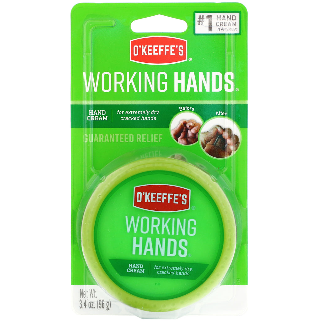 O'Keeffe's, Working Hands, Crema para manos, 3,4 oz (96 g)