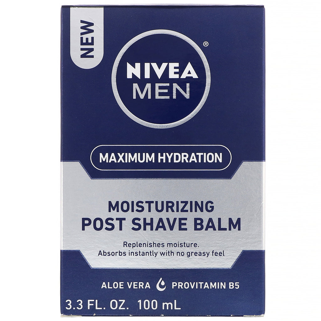 Nivea, Mænd, Maksimal Hydration, Fugtgivende Post Shave Balm, 3,3 fl oz (100 ml)