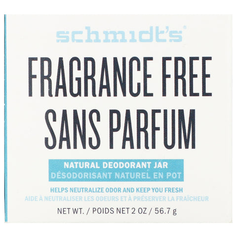 Schmidt's, Natural Deodorant Jar, Fragrance-Free, 2 oz (56.7 g)