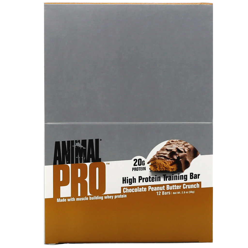 Universal Nutrition, Animal Pro, High Protein Training Bar, Chokolade Peanut Butter Crunch, 12 barer, 2,0 oz (56 g)
