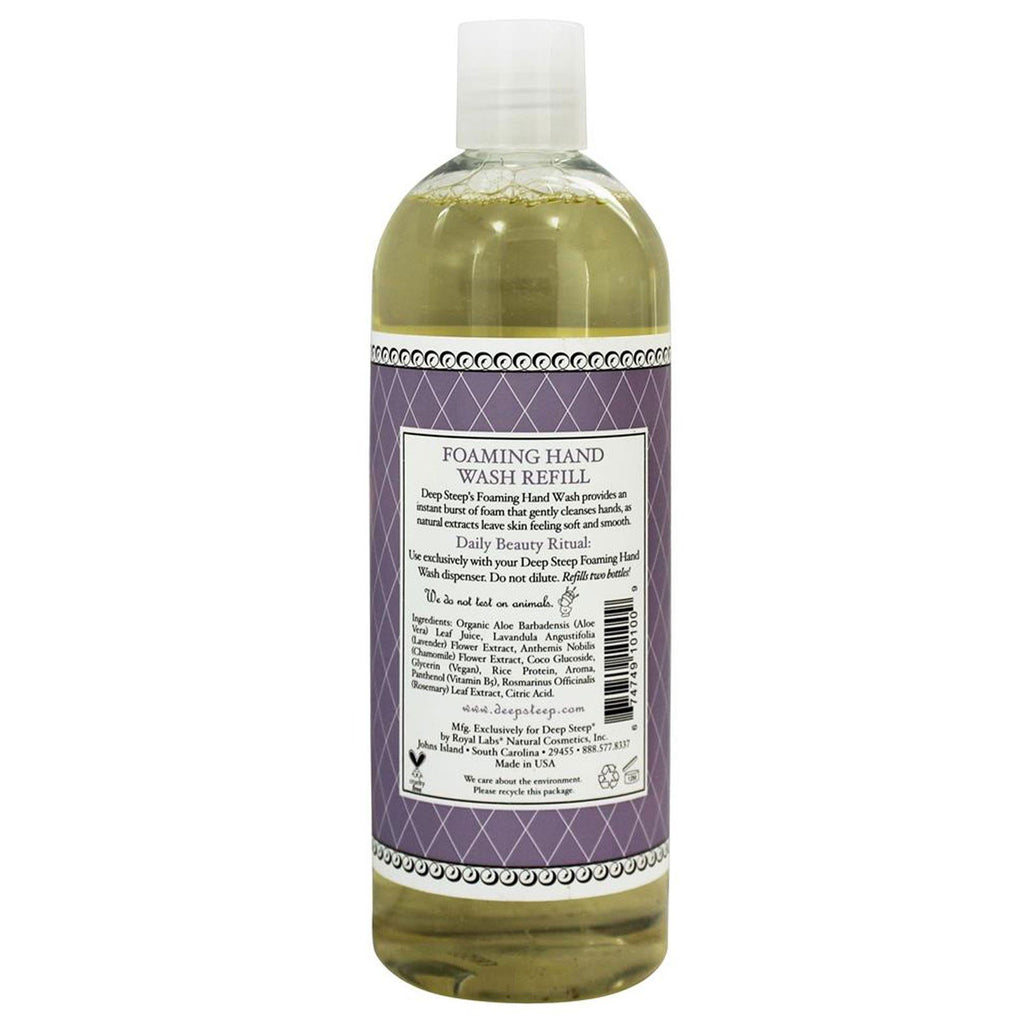 Deep Steep, Foaming Hand Wash, Refill, Lavender - Chamomile, 16 fl oz (474 ml)