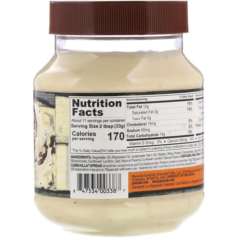 Grenade, Proteína para untar Carb Killa, galleta de chocolate blanco, 360 g (12,7 oz)