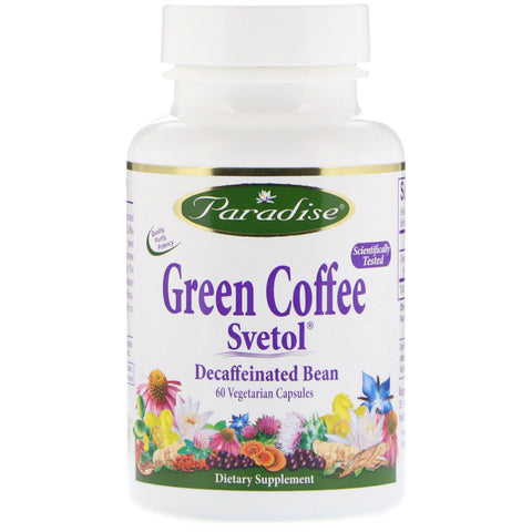 Paradise Herbs, Green Coffee, Svetol, 60 Vegetarian Capsules