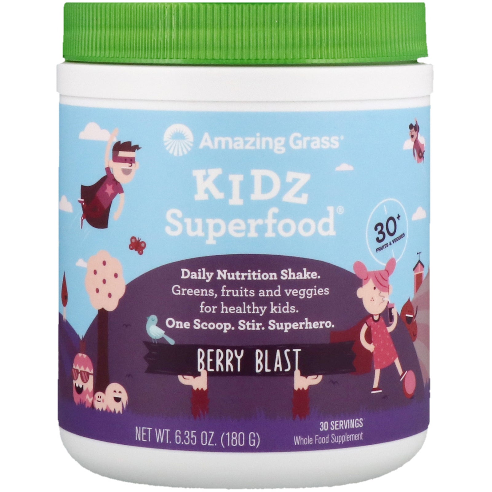 Amazing Grass, Kidz Superfood, Berry Blast, 6.35 oz (180 g)