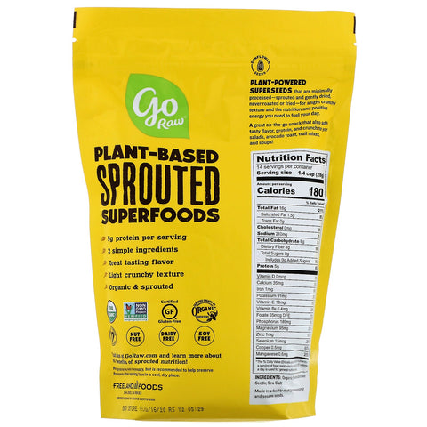 Go Raw,  Sprouted Sunflower Seeds with Sea Salt, 14 oz (397 g)