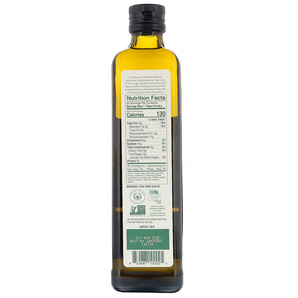 California Olive Ranch, Extra Virgin Olive Oil, Arbequina, 16,9 fl oz (500 ml)