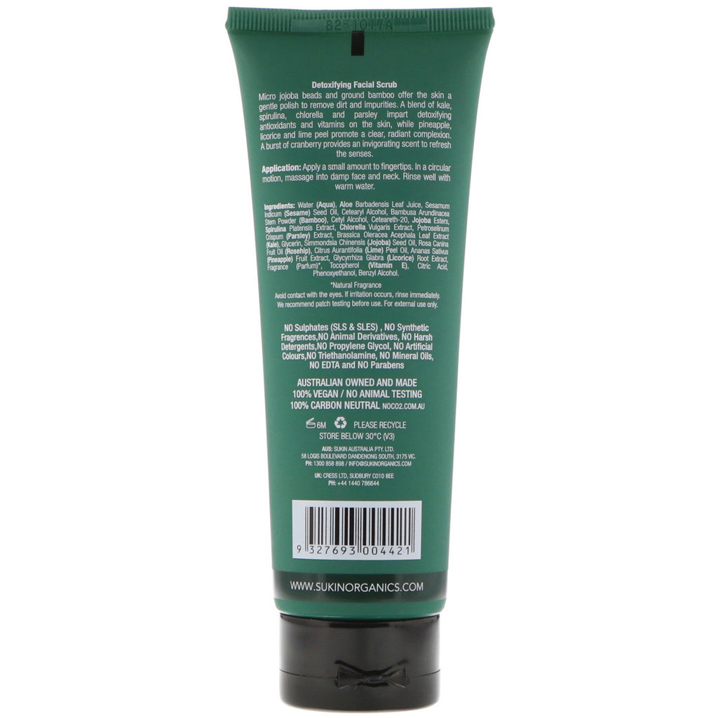 Sukin, Super Greens, exfoliante facial desintoxicante, 4,23 fl oz (125 ml)