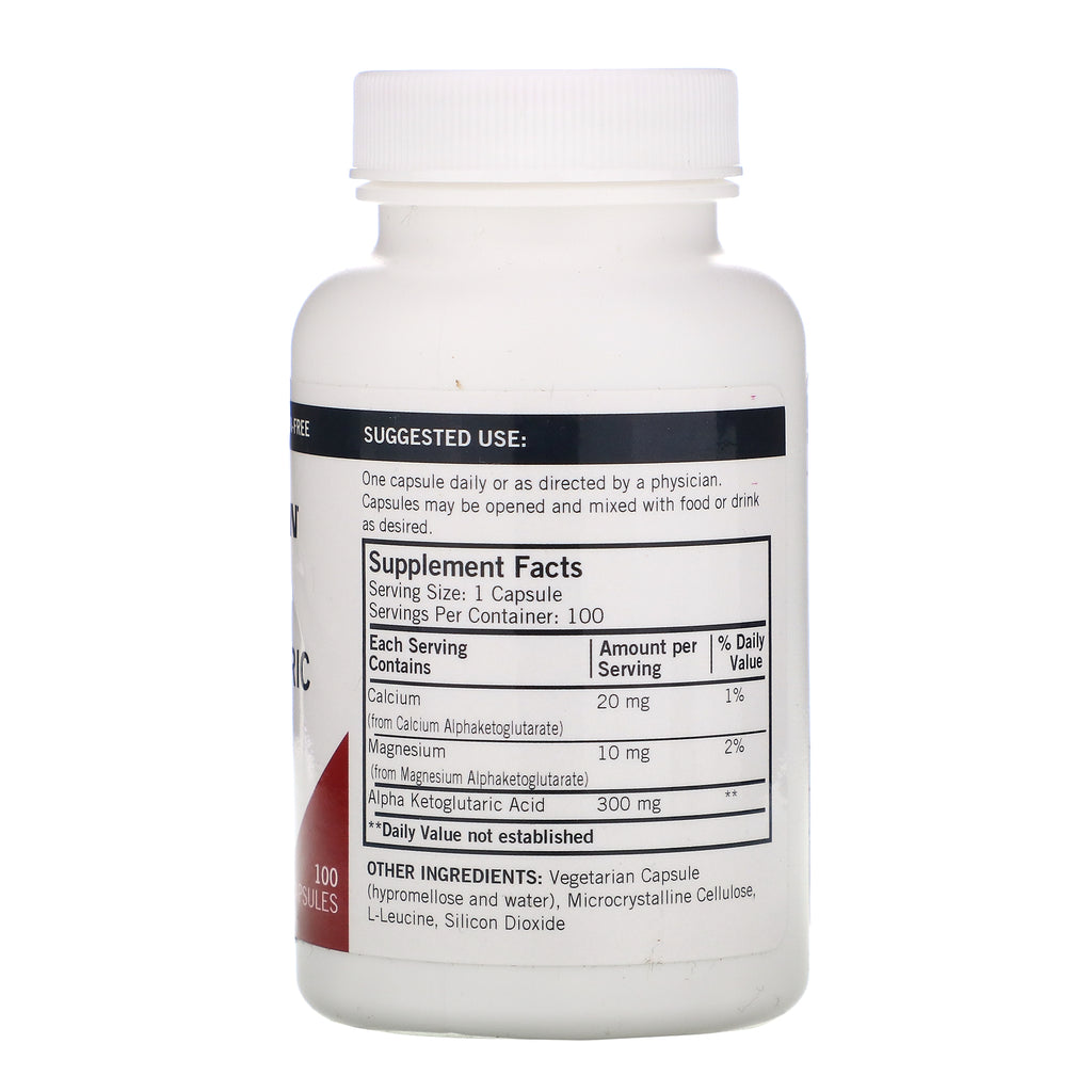 Kirkman Labs, Ácido alfa cetoglutárico, 300 mg, 100 cápsulas