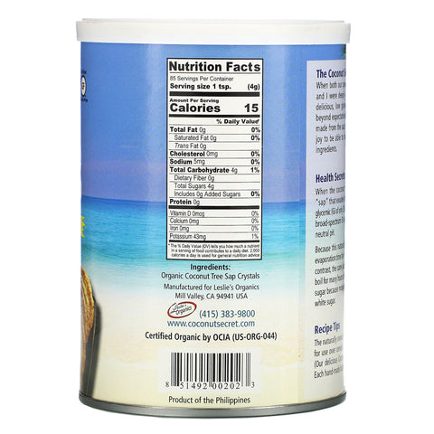 Coconut Secret, kokoskrystaller, 12 oz (340 g)