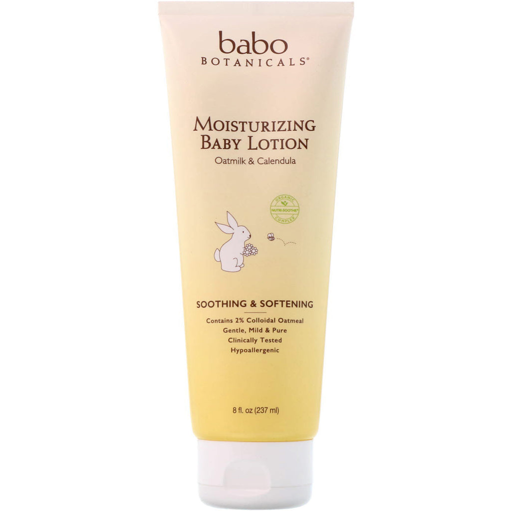 Babo Botanicals, Moisturizing Baby Lotion, Oatmilk & Calendula, 8 fl oz (237 ml)