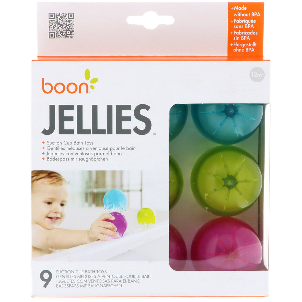 Boon, Jellies, juguetes de baño con ventosa, 12 meses o más, 9 juguetes de baño con ventosa