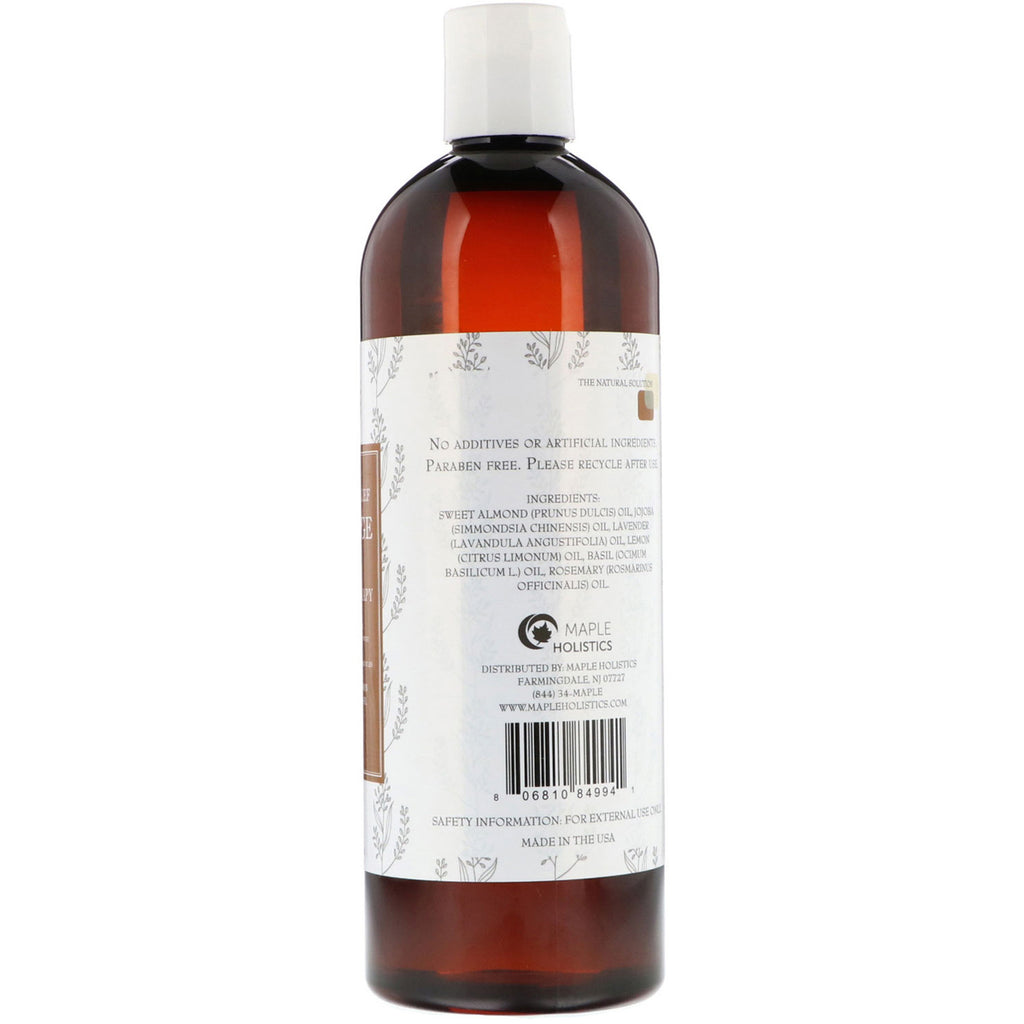 Maple Holistics, Aceite de masaje para aliviar los músculos, aromaterapia, 16 oz (473 ml)