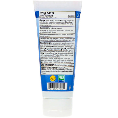 Badger Company, Sport, Natural Mineral Sunscreen Cream, Clear Zinc, SPF 35, Unscented, 2.9 fl oz (87 ml)
