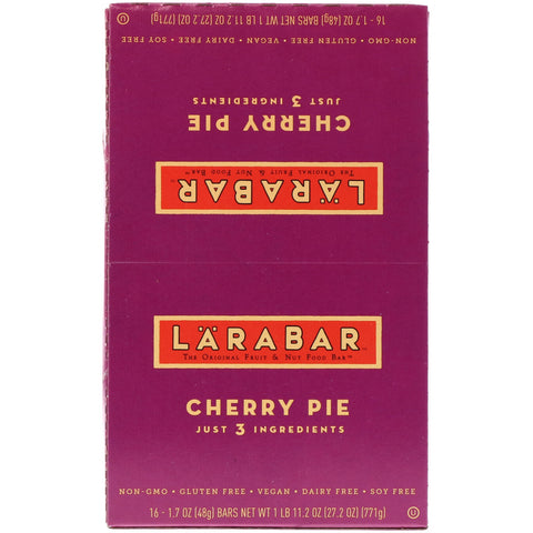 Larabar, The Original Fruit & Nut Food Bar, pastel de cerezas, 16 barras, 1,7 oz (48 g) cada una