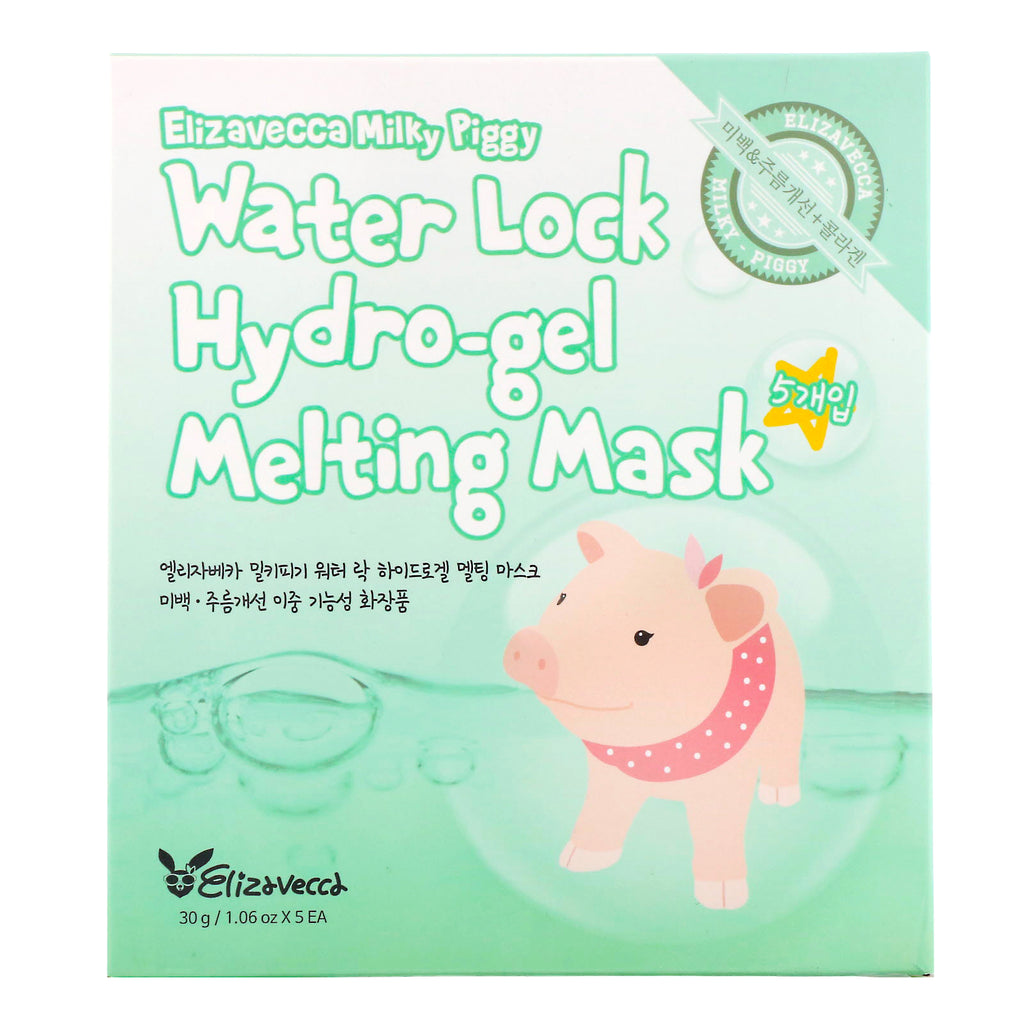 Elizavecca, Milky Piggy, Water Lock Hydro-Gel Melting Mask, 5 ark, 1,06 oz (30 g) hver