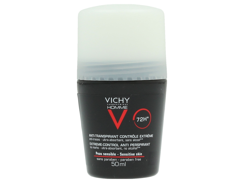 Vichy Homme Roll On Deodorant Sensitive Skin 72H 50 ml