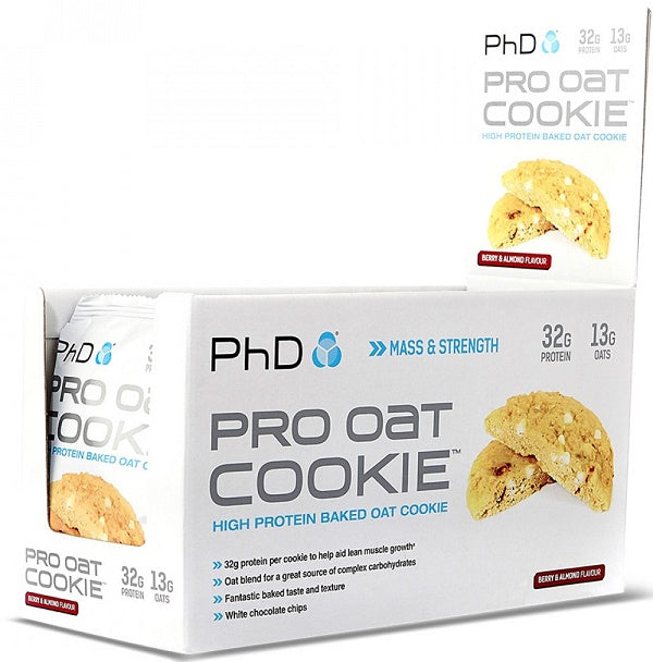 PhD, Pro Oat Cookie, Berry & Almond - 12 cookies
