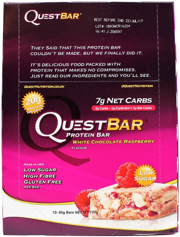 Quest Nutrition, Quest Bar, White Chocolate Raspberry - 12 bars