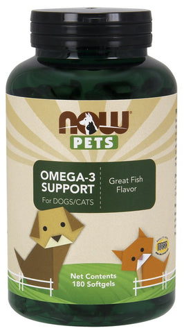NOW Foods, Pets, Omega-3 Support - 180 softgels