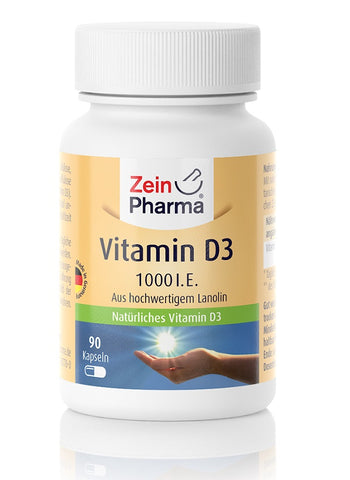 Zein Pharma, Vitamina D3, 1000 UI - 90 cápsulas