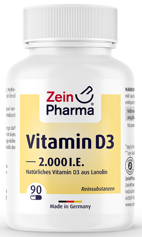 Zein Pharma, Vitamina D3, 2000 UI - 90 cápsulas